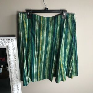 Green and gold striped skirt by New York & Company